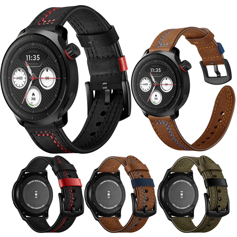 حزام ساعة جلدي لساعة موتورولا  - مراجعة Motorola Smartwatch Accessories وسعره