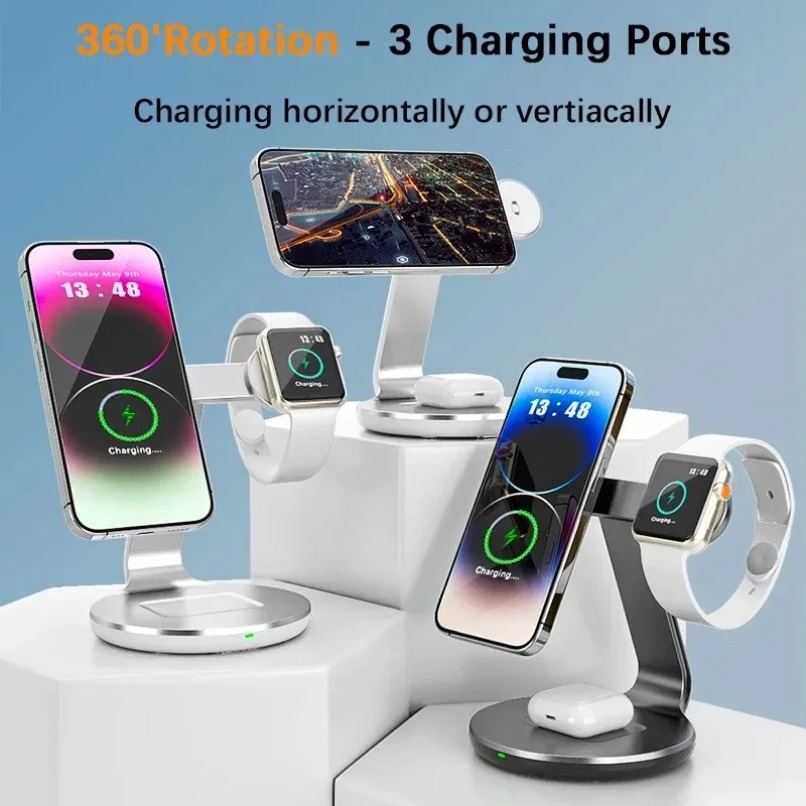 شاحن لاسلكي 3 في 1 مع حامل دوا - مراجعة Watch Charging Dock وسعره
